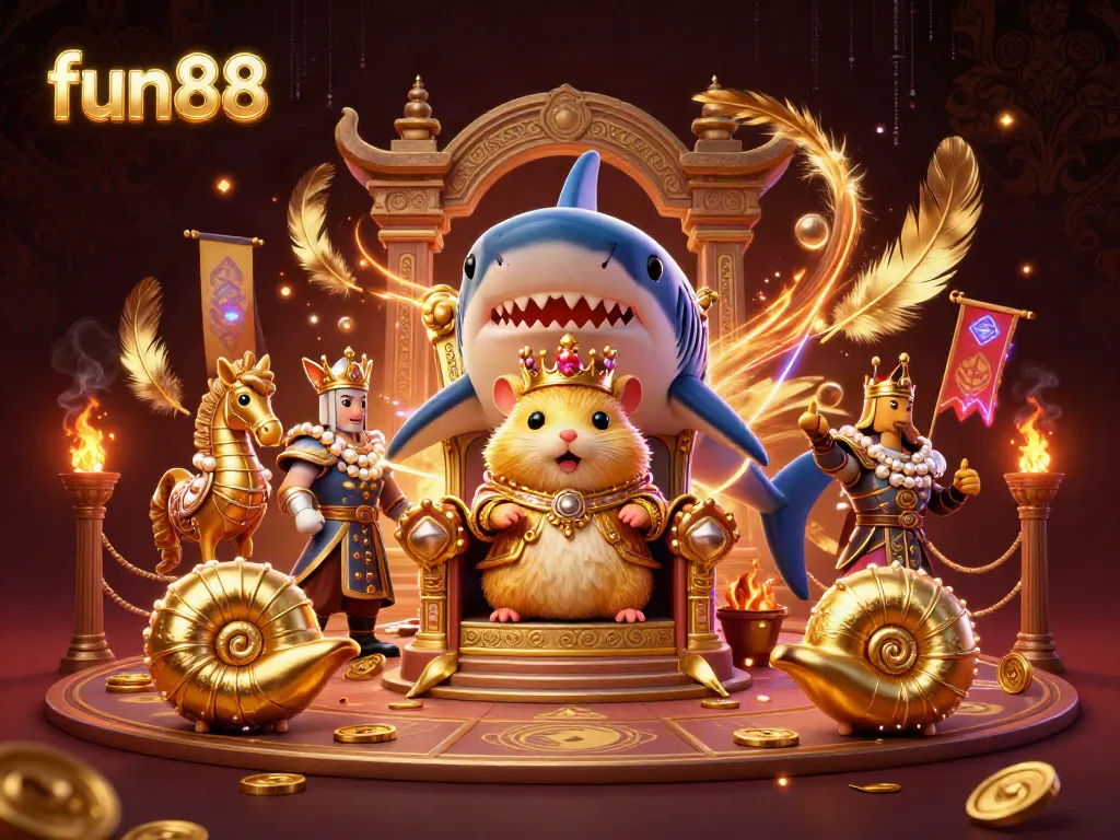 Experience the thrill of fun88 with a fierce hamster king and dynamic casino elements.