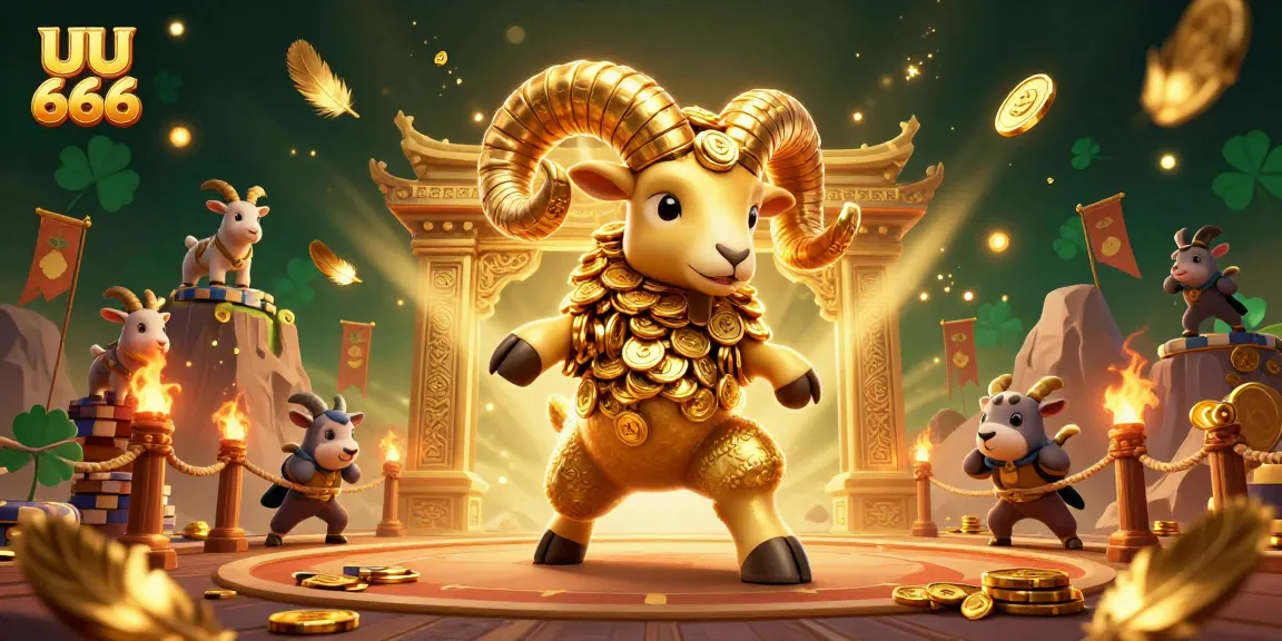 Engage in high-stakes action with UU 666 in this vibrant casino-themed illustration, featuring golden ram and lively gambling elements.