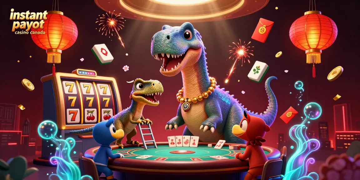 Experience instant payouts at a lively casino landscape featuring an imaginative 3D scene.