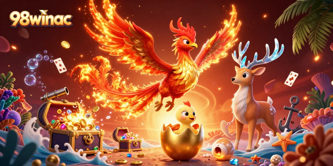 Experience the thrilling adventures of 98winac with fire phoenixes and underwater treasures.