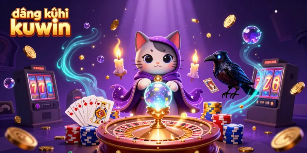 Engage in thrilling gameplay at đăng ký kuwin, showcasing magical characters and dynamic casino elements