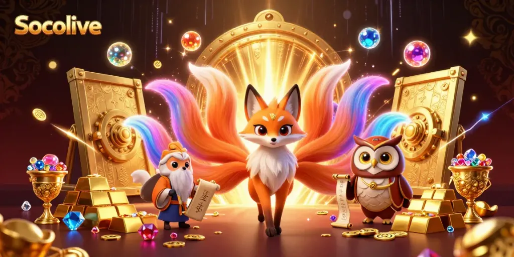 Socolive enhances the gaming experience with vibrant characters and a treasure-filled atmosphere.