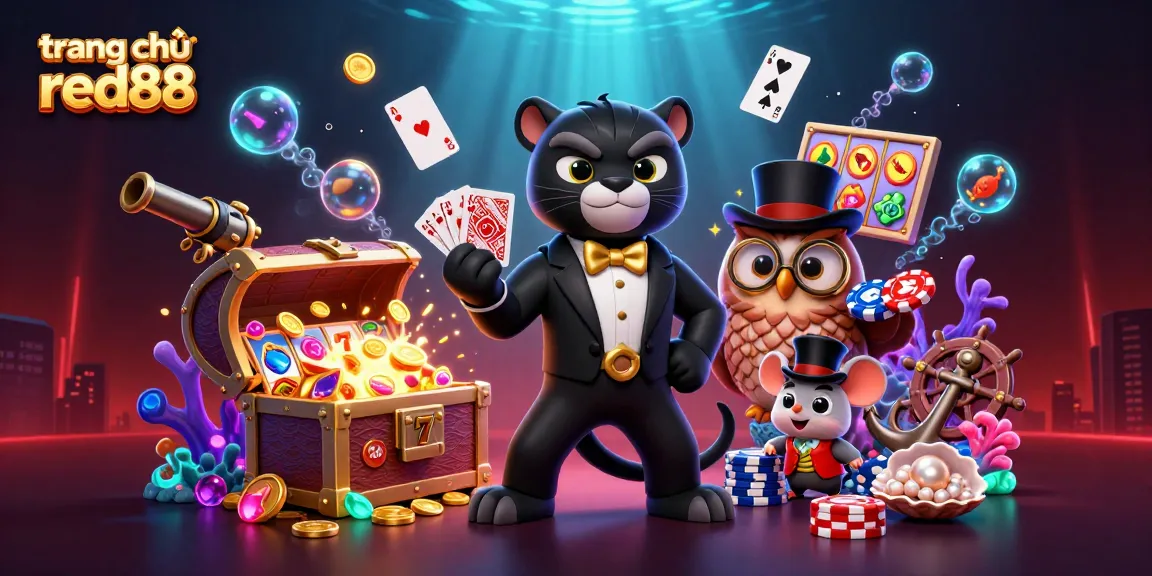 Experience the excitement of gaming with stylish characters in a vibrant casino scene at trang chủ red88.