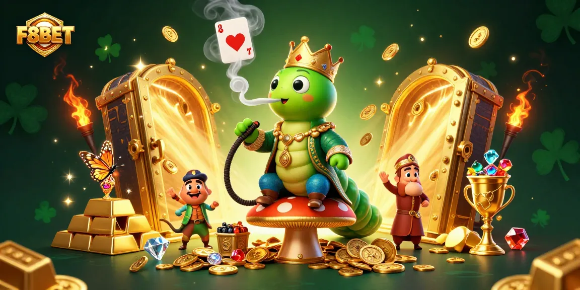 Experience the vibrant world of F8BET with captivating casino elements and glowing treasures.