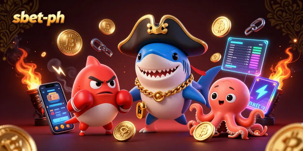 Engage in thrilling games at sbet-ph featuring vibrant 3D casino characters and crypto elements.