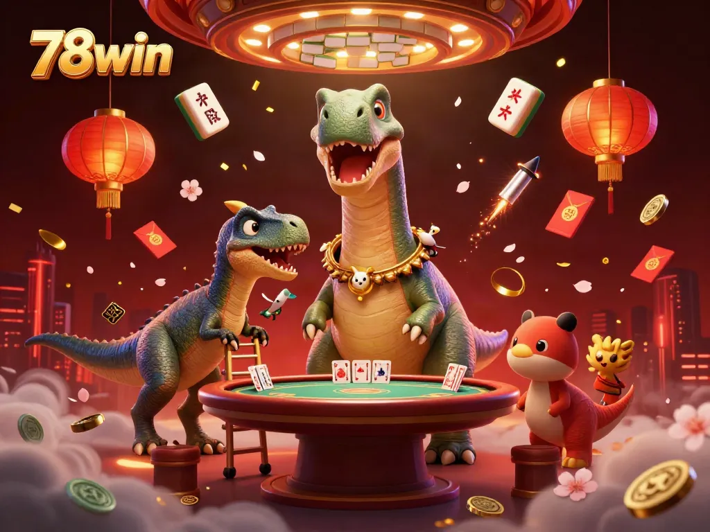 Experience thrilling gameplay at 78win with vibrant casino elements and vivid characters interacting.