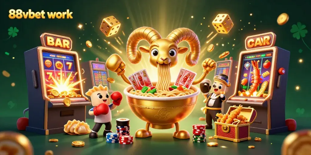 Immerse in the excitement of 88vbet work with vibrant casino elements and dynamic characters.