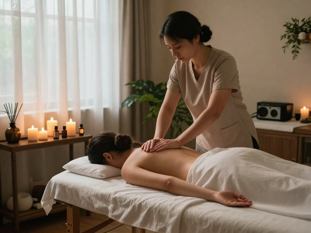 Experience 도봉구출장안마 with a calming massage therapy scene in a serene wellness spa.