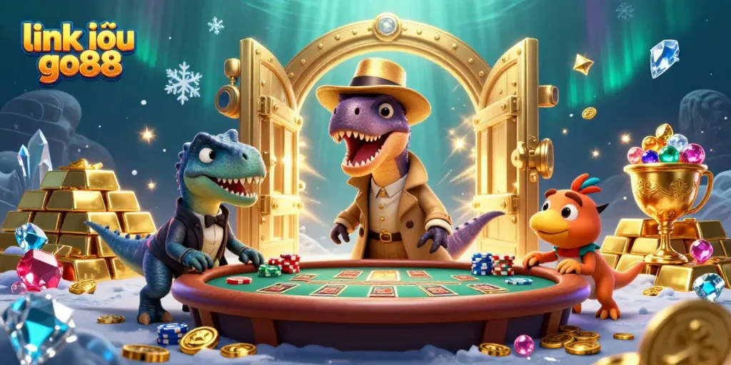 Chơi game bài nổ hũ trên GO88 với linh vật ngộ nghĩnh và không gian đầy vàng sáng chói - link vào go88