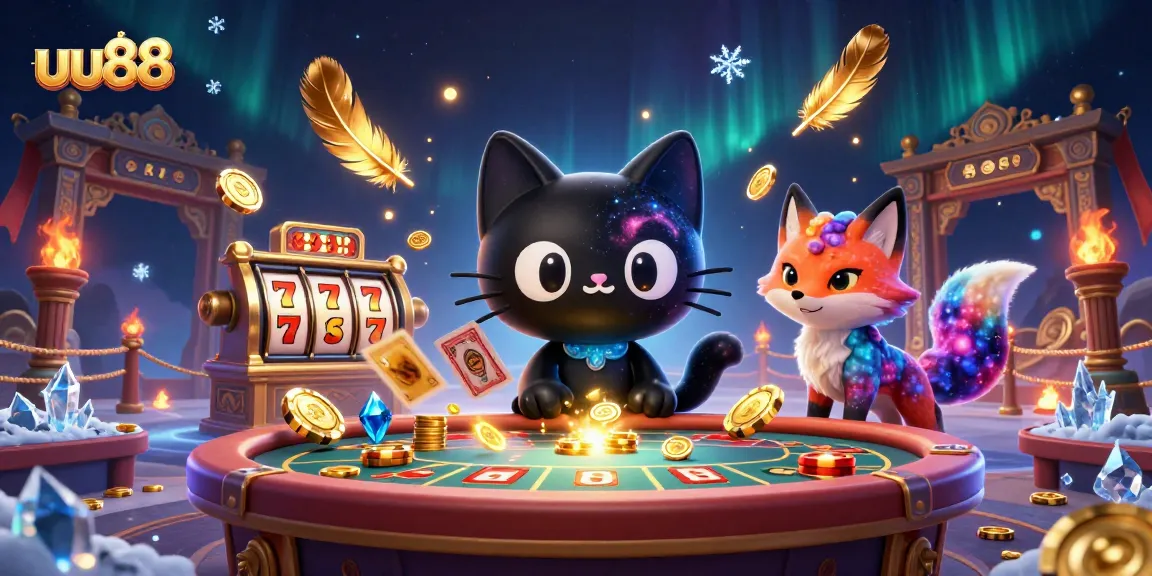 Experience thrilling gameplay at uu88 with colorful cosmic elements in a dynamic casino scene.