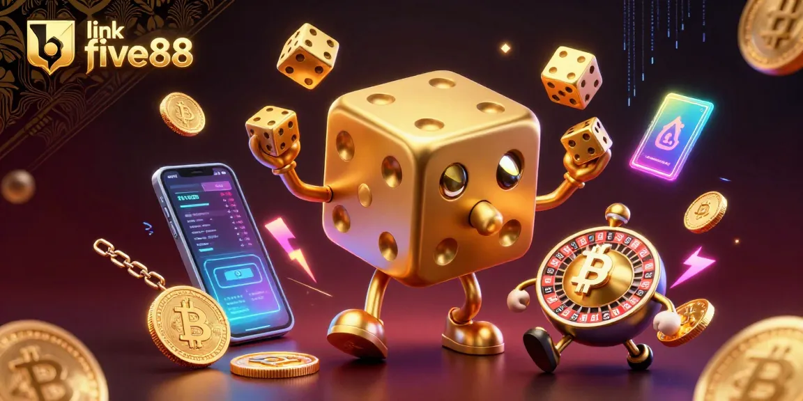 Engage with the dynamic action of link five88 showcasing vibrant casino elements and cryptocurrencies.