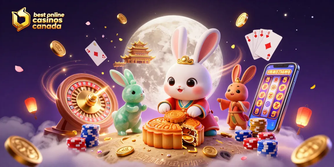 Experience the charm of the best online casinos Canada in a vibrant 3D scene with festive characters.