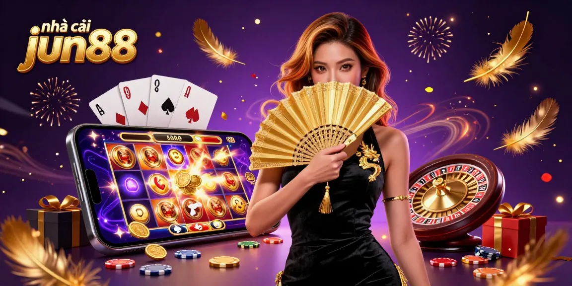 Experience exciting gaming at nhà cái jun88 with a vibrant illustration showcasing a captivating atmosphere of online betting fun.