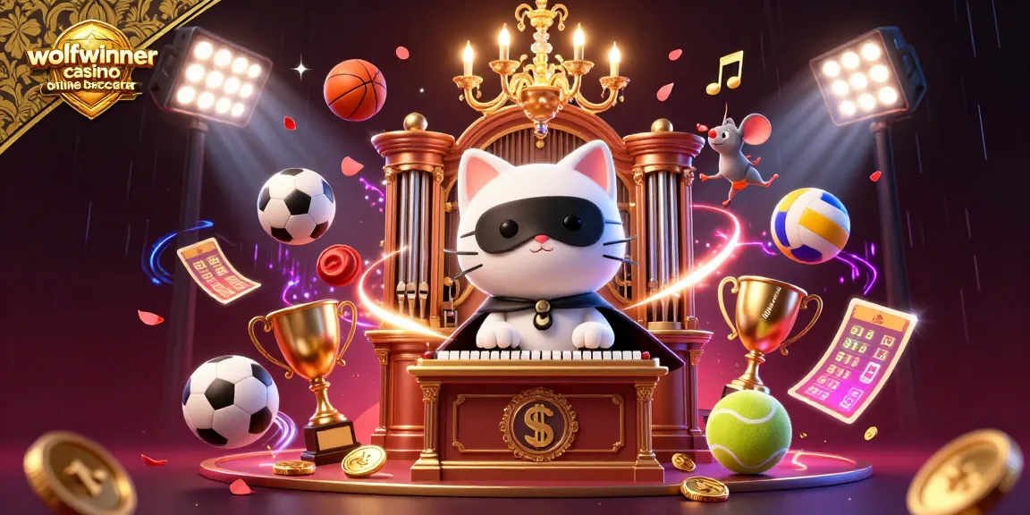 Experience thrilling action with wolfwinner casino online baccarat amid a vibrant 3D casino scene filled with acrobatics.