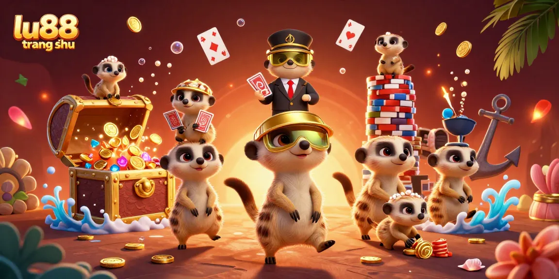 Join the exciting gameplay with lu88 trang chủ at this overly detailed 3D casino adventure featuring meerkats!
